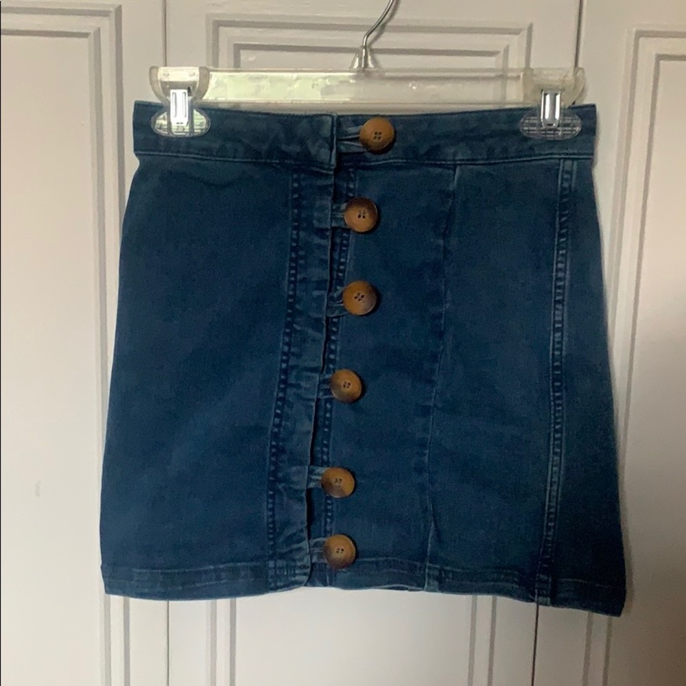 free people bodycon denim skirt